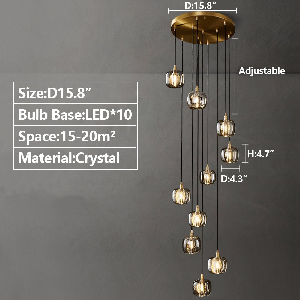Post - modern Extra - long Pendant Light Fixtures for Staircase/High - ceiling Space/Foyer - briglamps