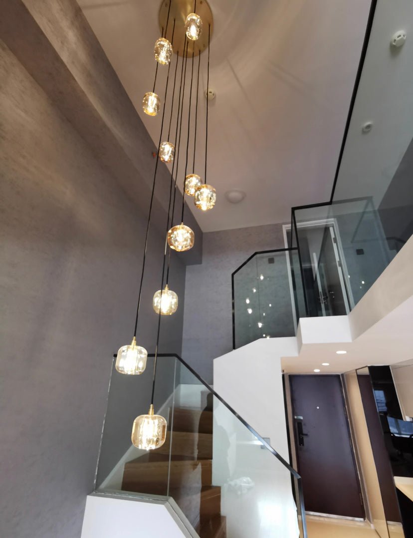 Post - modern Extra - long Pendant Light Fixtures for Staircase/High - ceiling Space/Foyer - briglamps