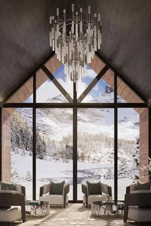 Post - modern Simple Light Luxury 3 - Tier Round Glass Tubes Chandelier - briglamps