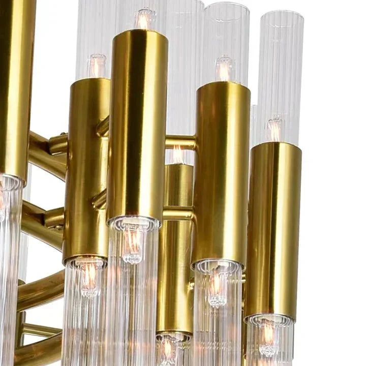 Post - modern Simple Light Luxury 3 - Tier Round Glass Tubes Chandelier - briglamps