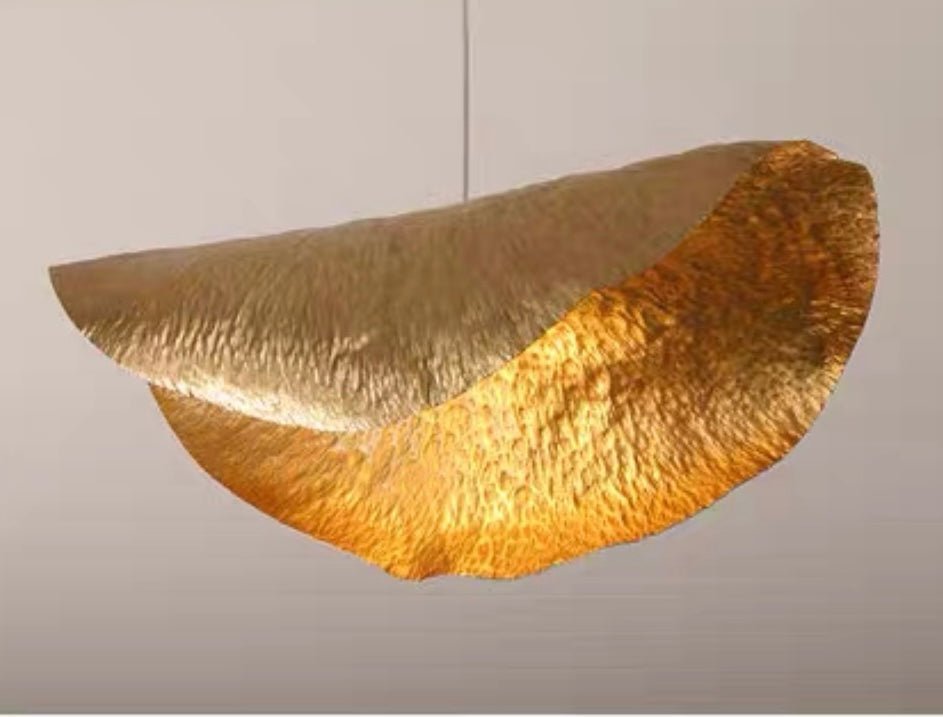 Postmodern Withered Leaf Parlor Pendant Lighting Fixture in Brass - Brig Lighting