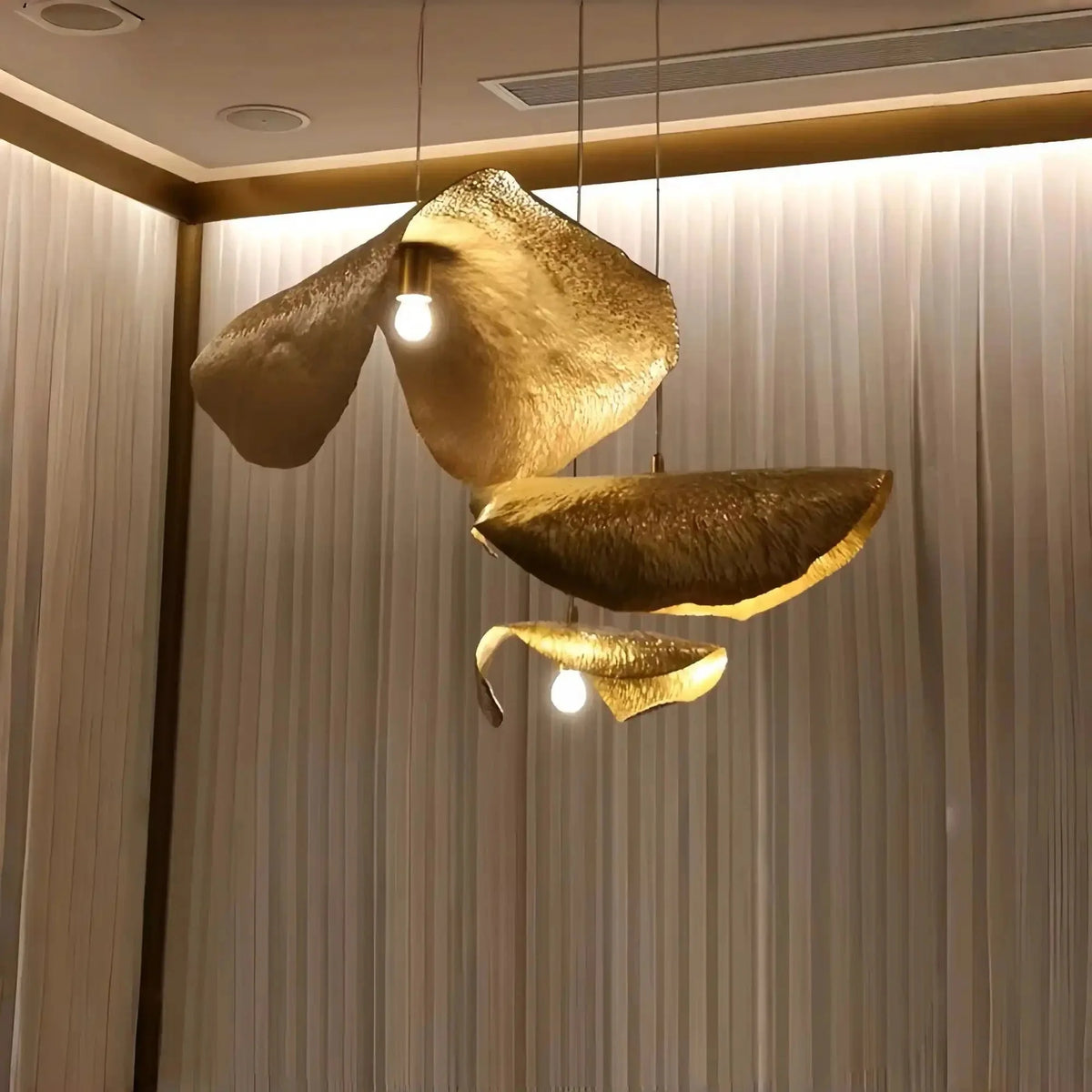 Postmodern Withered Leaf Parlor Pendant Lighting Fixture in Brass - Brig Lighting