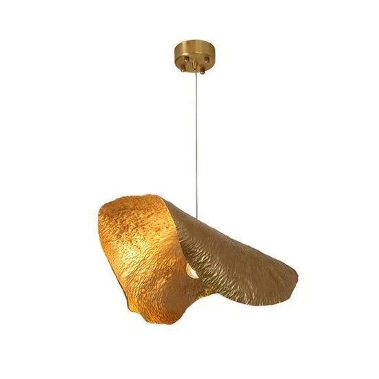 Postmodern Withered Leaf Parlor Pendant Lighting Fixture in Brass - Brig Lighting