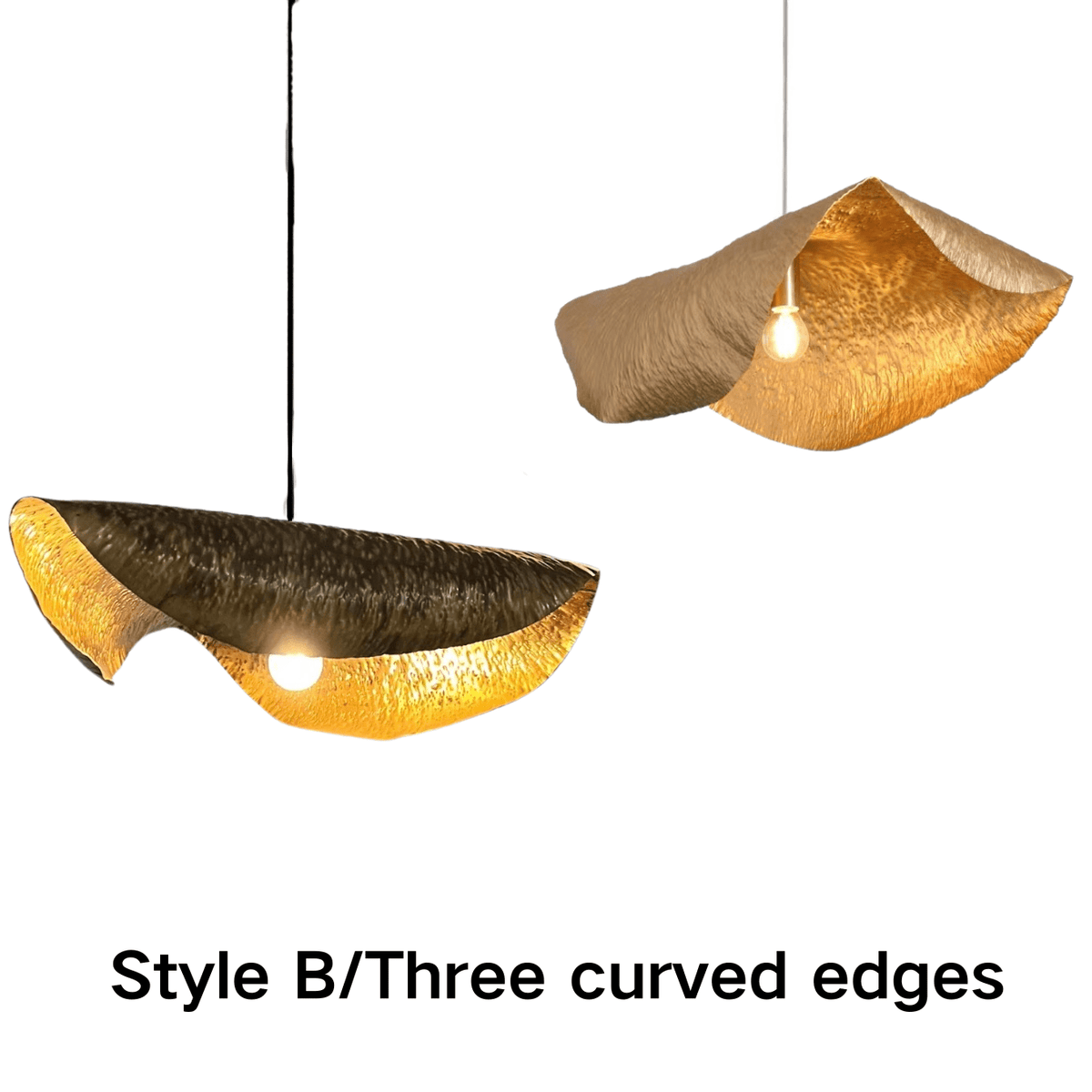 Postmodern Withered Leaf Parlor Pendant Lighting Fixture in Brass - Brig Lighting