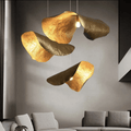 Postmodern Withered Leaf Parlor Pendant Lighting Fixture in Brass - Brig Lighting