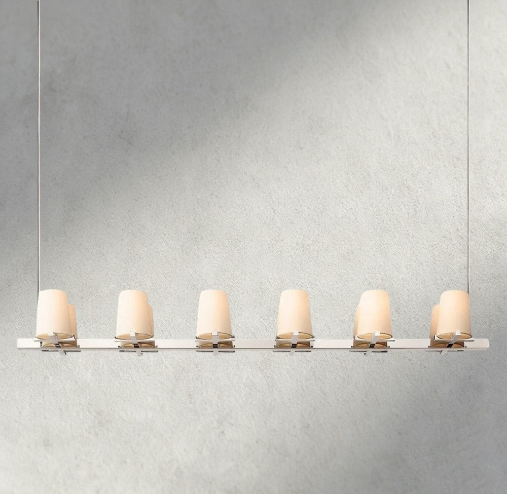 Puailace Fabric Shade Linear Chandelier - briglamps