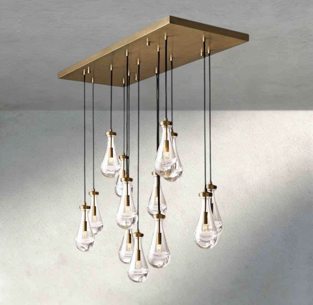 Raindrop Rectangular Chandelier 54", 72" - briglamps