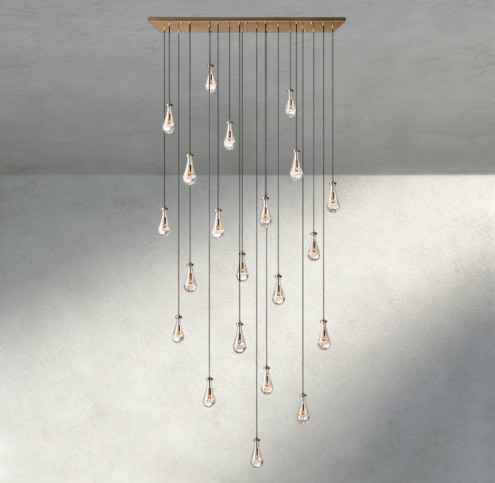 Raindrop Rectangular Chandelier 54", 72" - briglamps