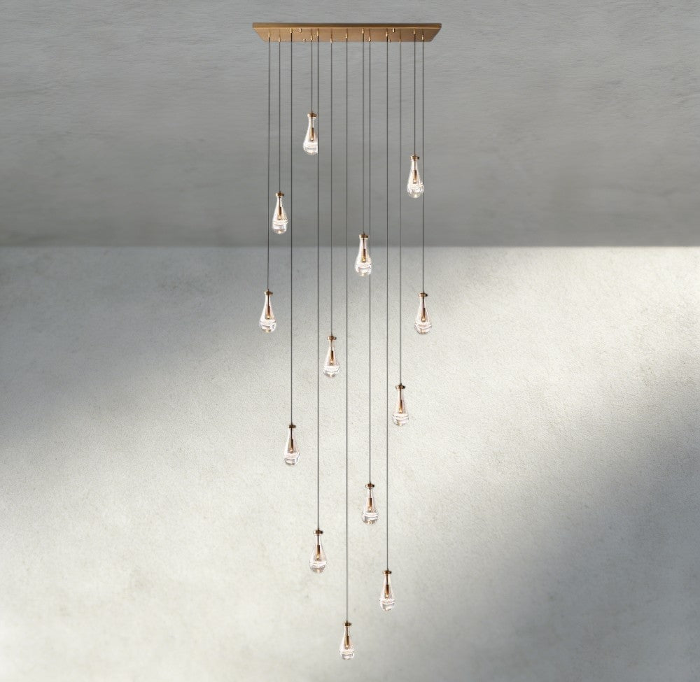 Raindrop Rectangular Chandelier 54", 72" - briglamps