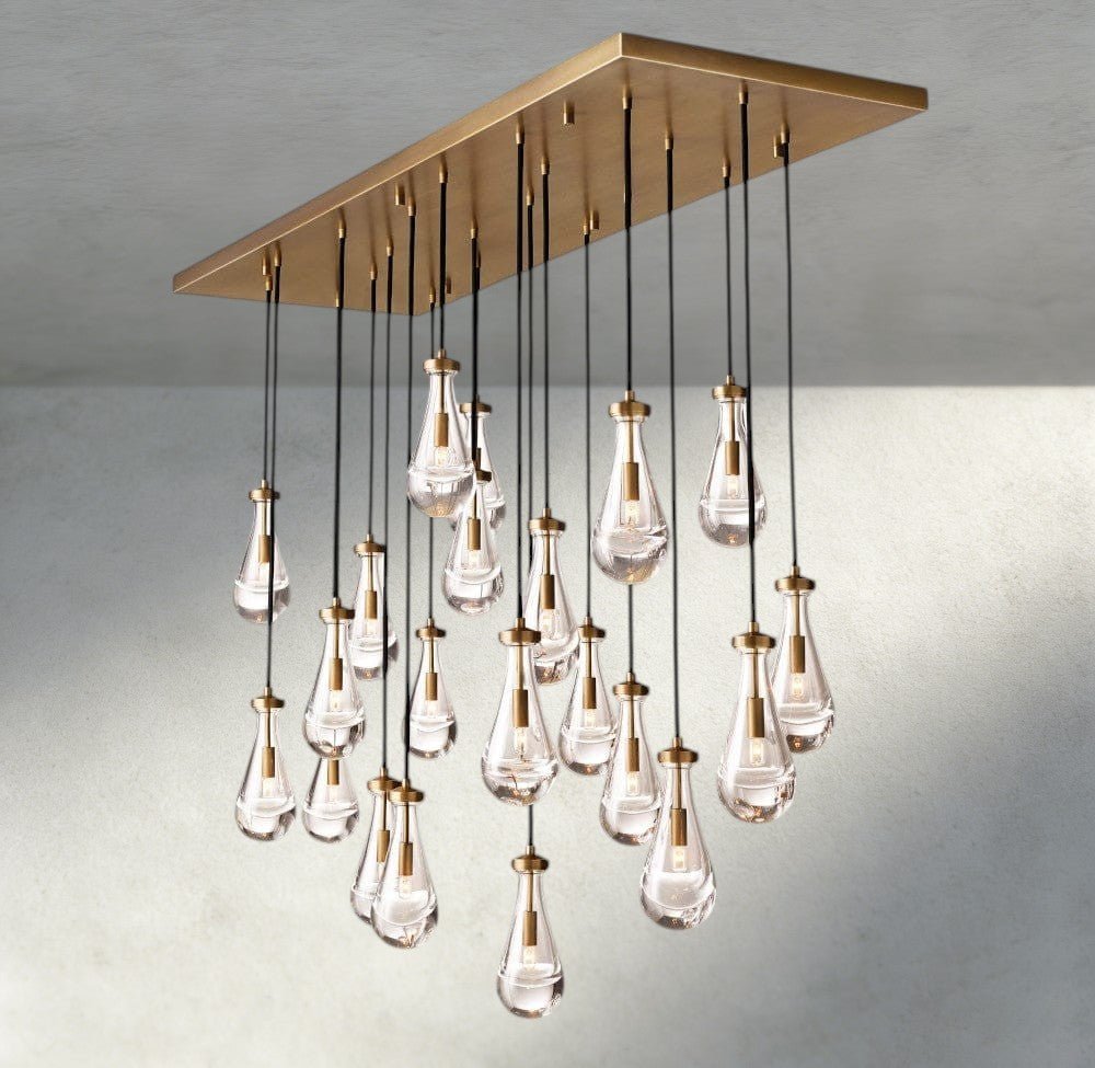 Raindrop Rectangular Chandelier 54", 72" - briglamps