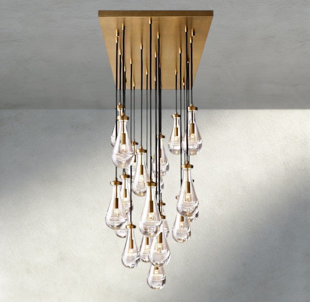 Raindrop Rectangular Chandelier 54", 72" - briglamps