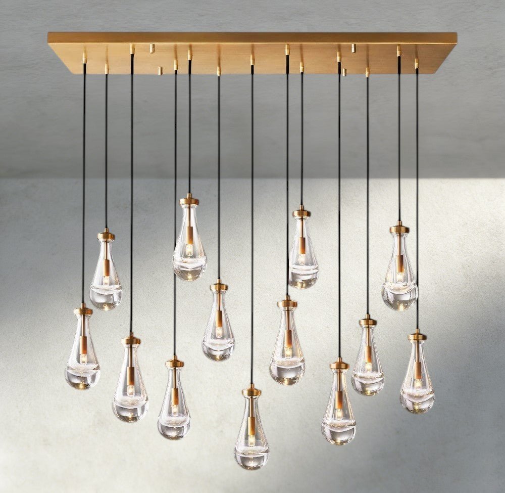 Raindrop Rectangular Chandelier 54", 72" - briglamps