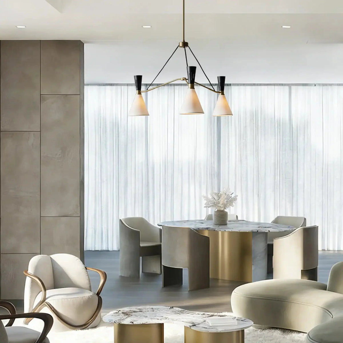 Ramsey 3 - Light Round Chandelier - briglamps