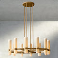 Ravay Round Milk Glass Chandelier 36", 48", 60" - briglamps