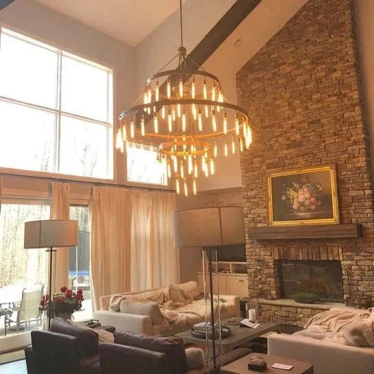 Retro-Inspired Metal Pendant Light Chandelier for Living Room/Bedroom/Staircase/Villa - Brig Lighting