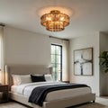 Riviera 20" Smoke Glass Flush Mount Chandelier - briglamps