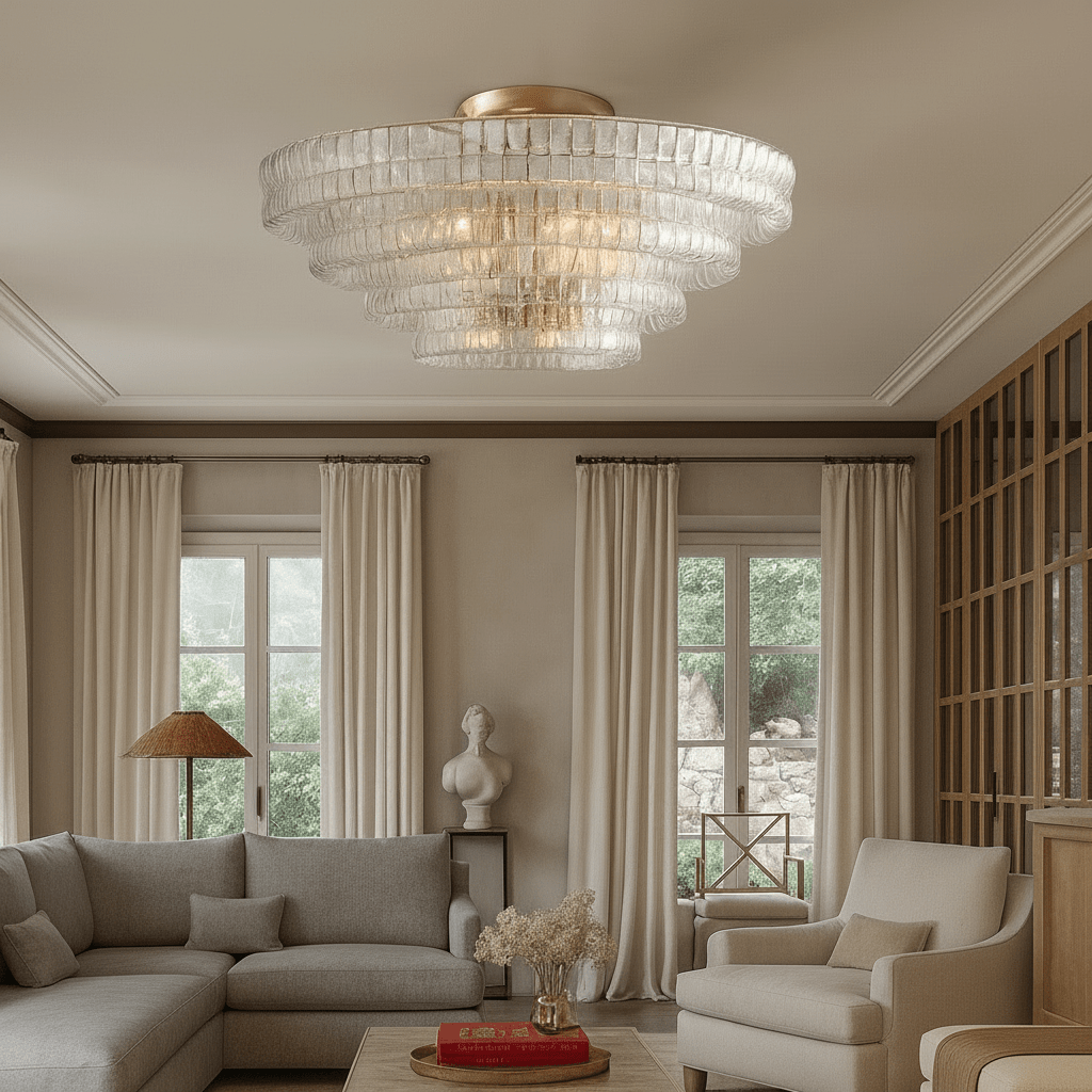 Riviera 35" Flush Mount Chandelier - briglamps