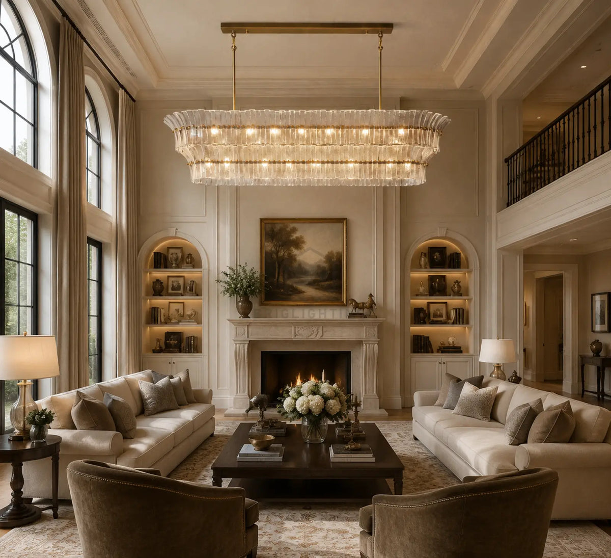 Romanion Glass Linear Chandelier