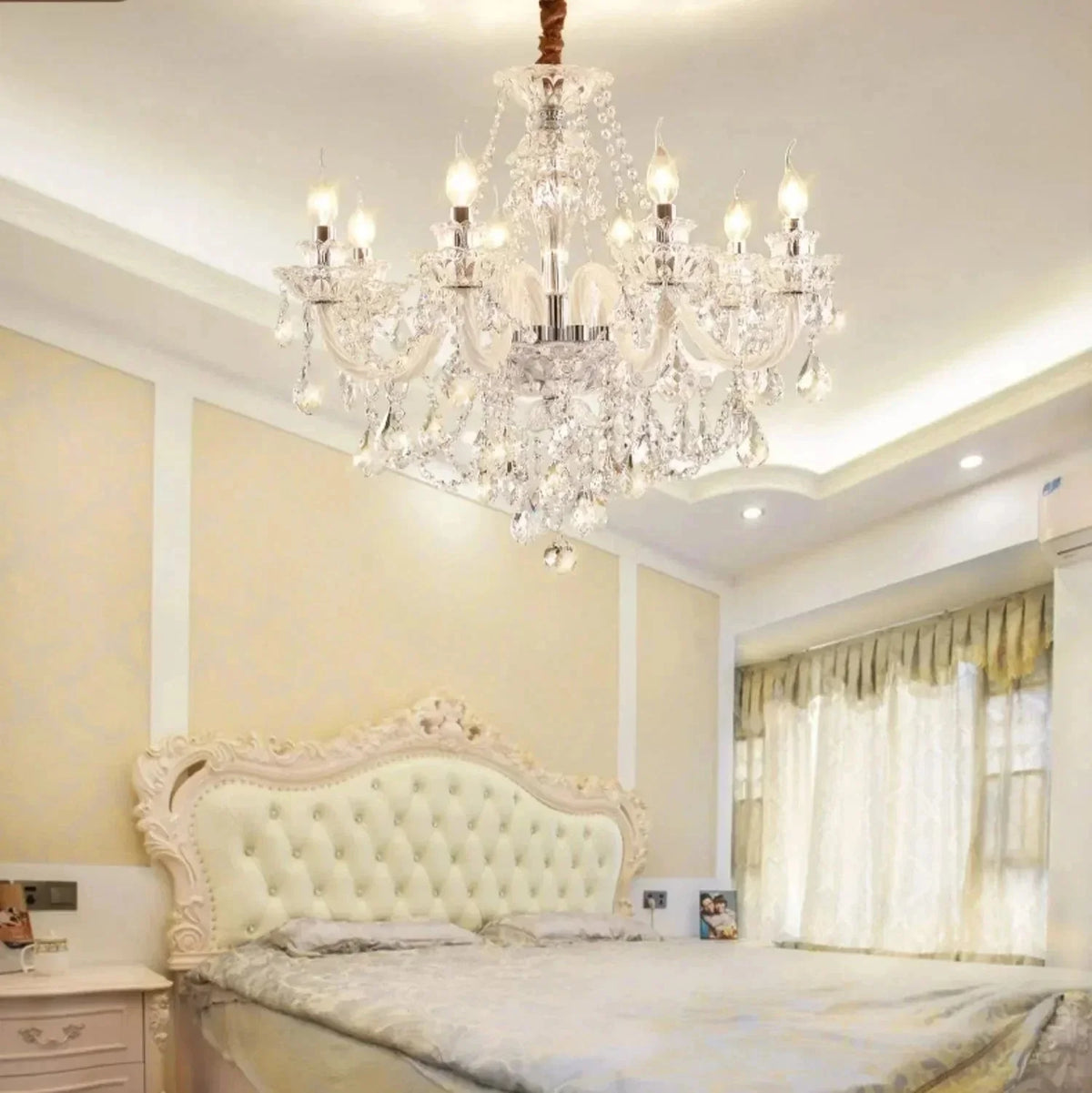 Rustic Antique European Candle Crystal Chandelier Popular Farmhouse Ceiling Light Fixture For Living Room - Brig Lighting