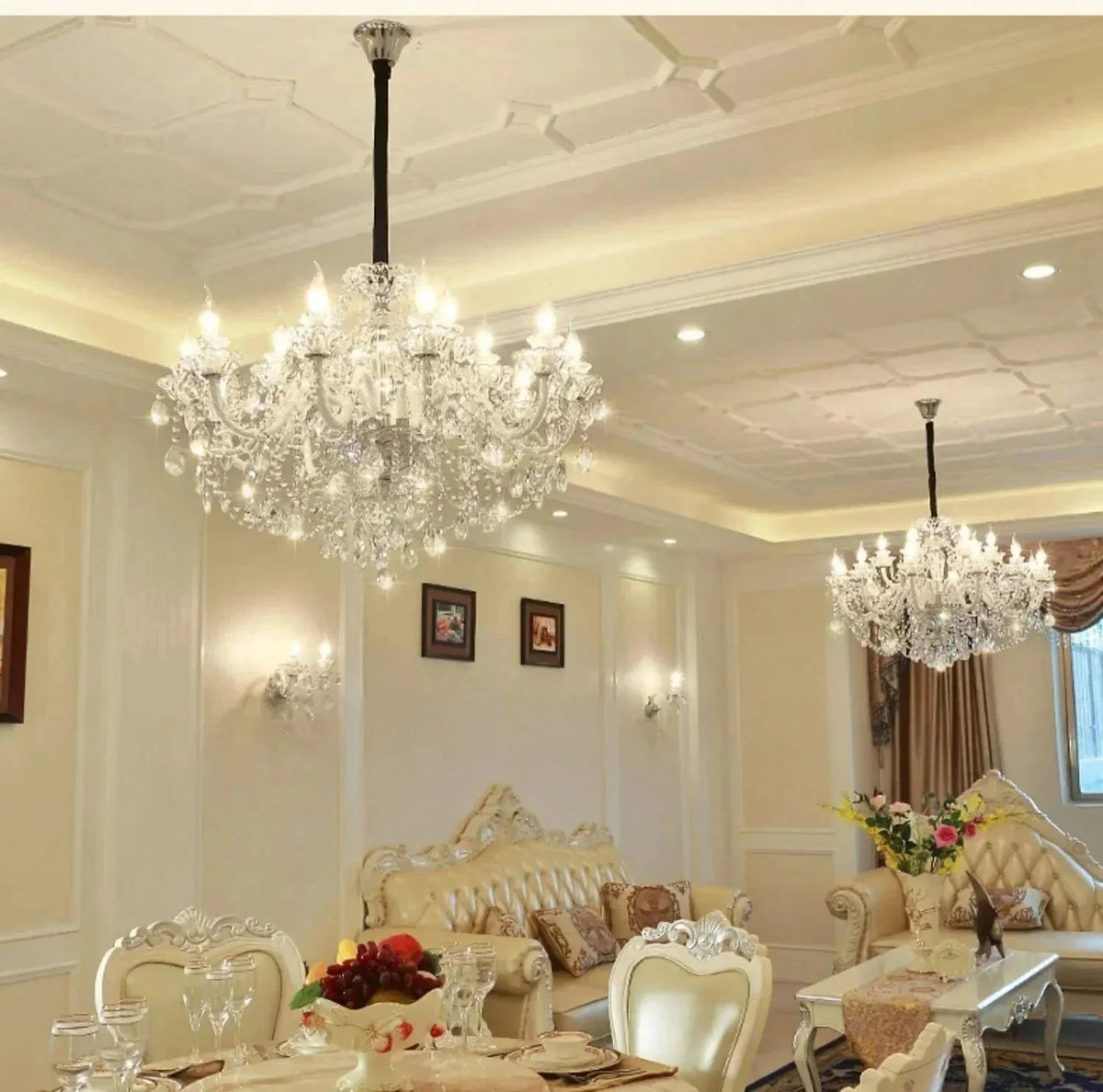 Rustic Antique European Candle Crystal Chandelier Popular Farmhouse Ceiling Light Fixture For Living Room - Brig Lighting