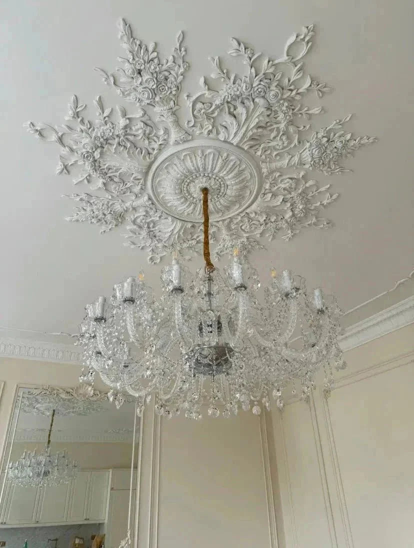 Rustic Antique European Candle Crystal Chandelier Popular Farmhouse Ceiling Light Fixture For Living Room - Brig Lighting