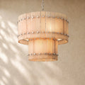 San Marcon Alabaster Two-Tier Round Chandelier