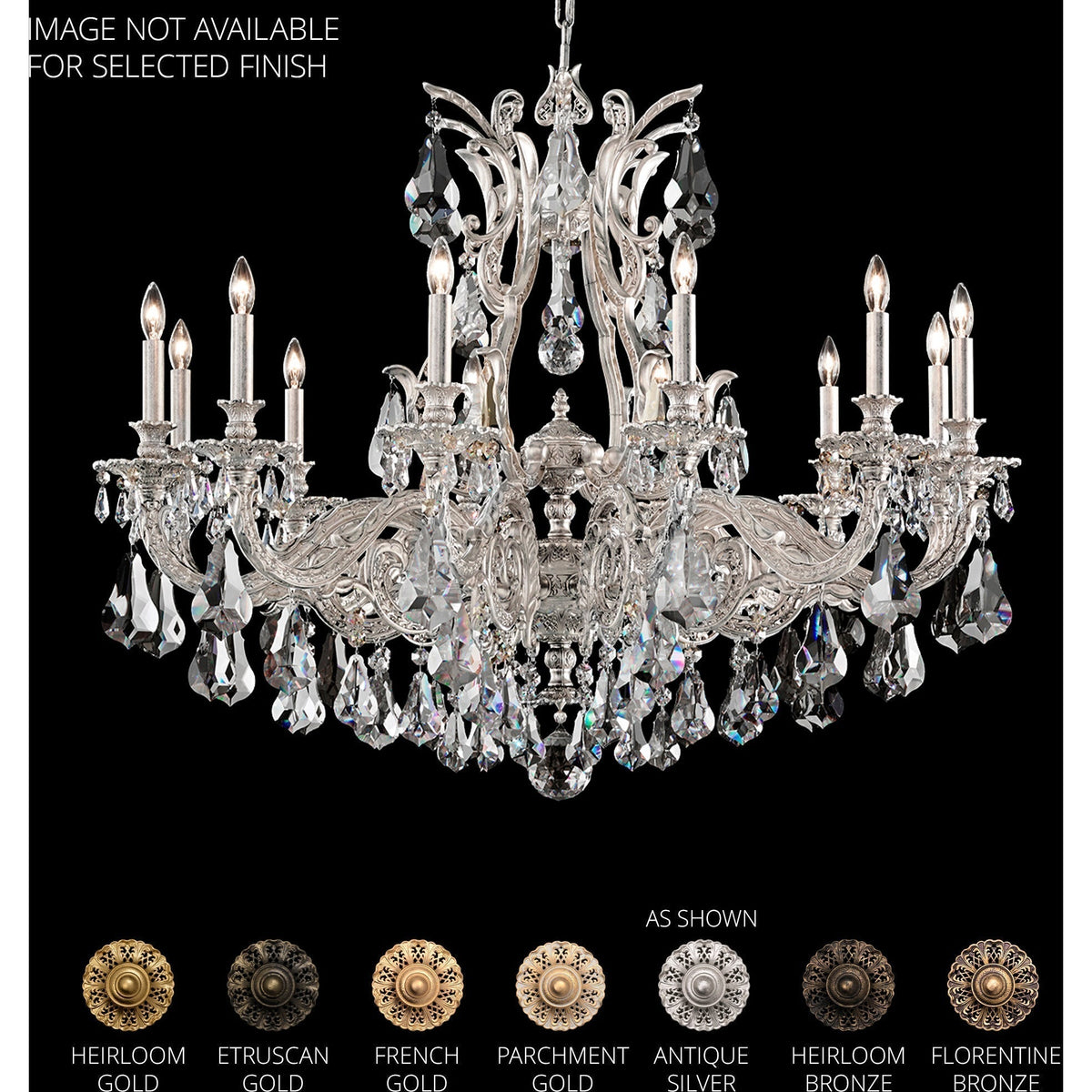 Saphie 12 Light Chandelier Heirloom Bronze Heritage - briglamps