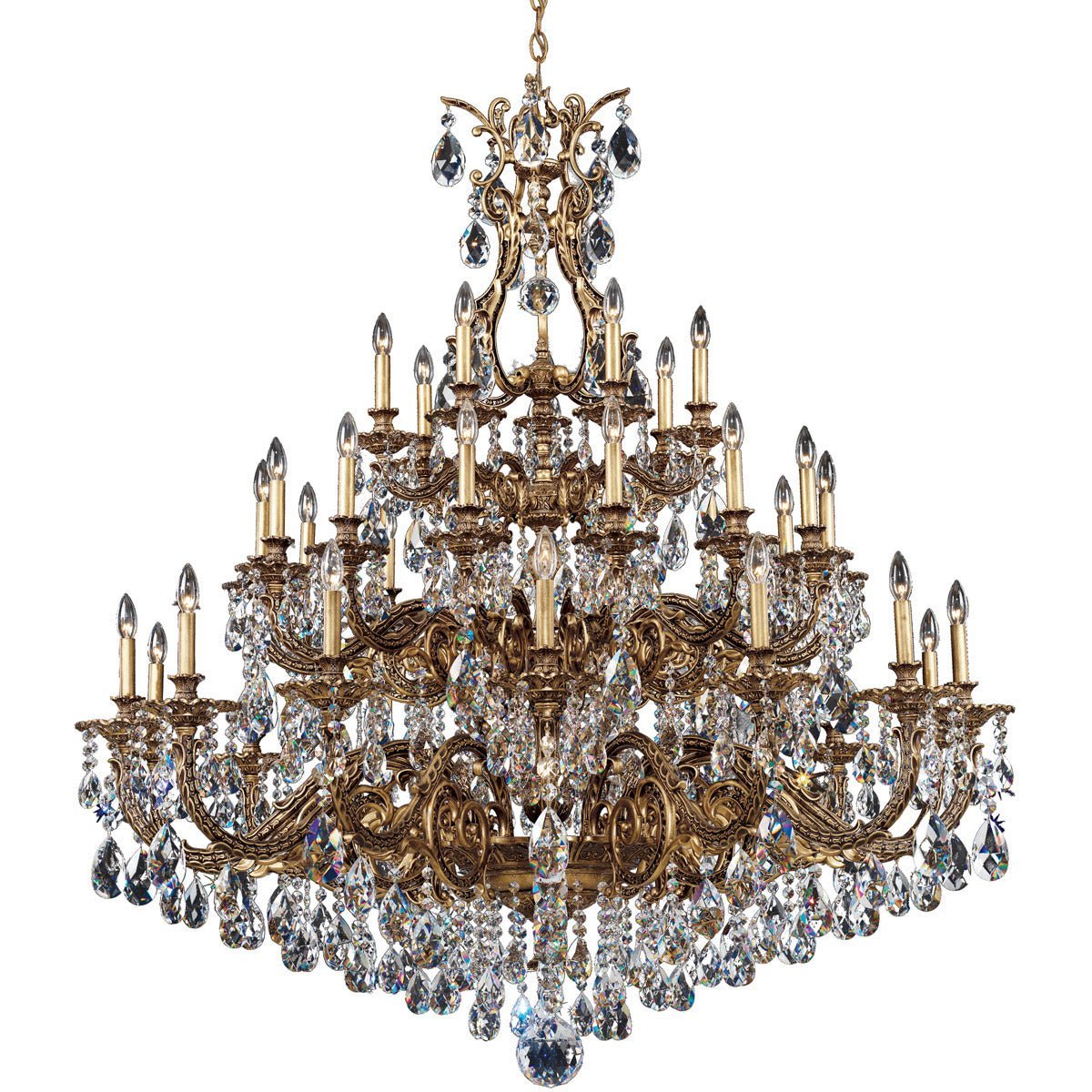 Saphie 35 Light Chandelier Heirloom Bronze 55in Diameter - briglamps