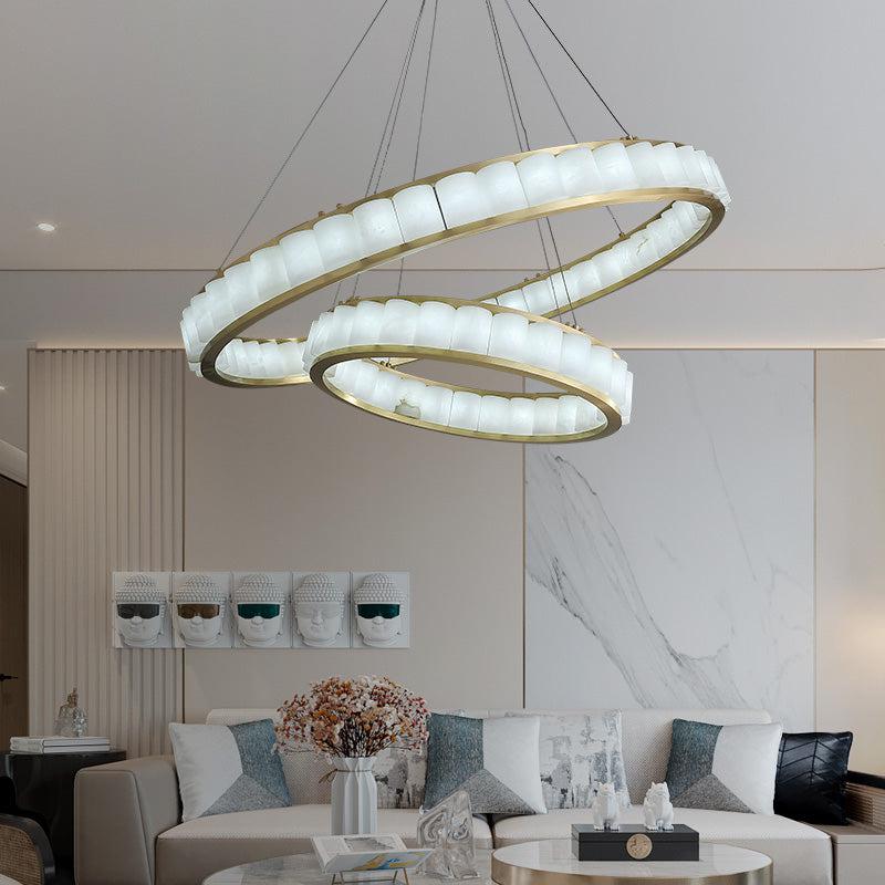 Scott Alabaster Circle Round Chandeliers - Brig