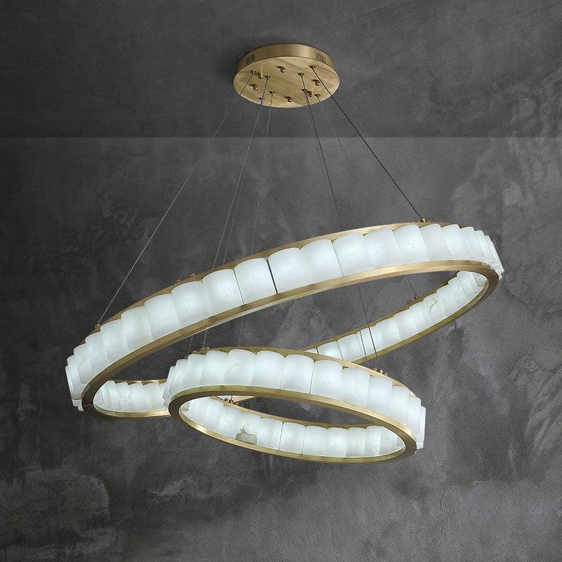 Scott Alabaster Circle Round Chandeliers - Brig