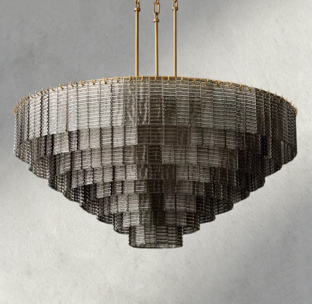 Siraue Smoke Glass Round Chandelier 41", 52", 65" - briglamps
