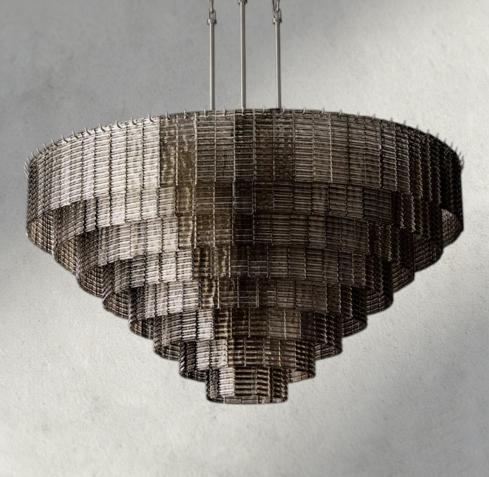 Siraue Smoke Glass Round Chandelier 41", 52", 65" - briglamps