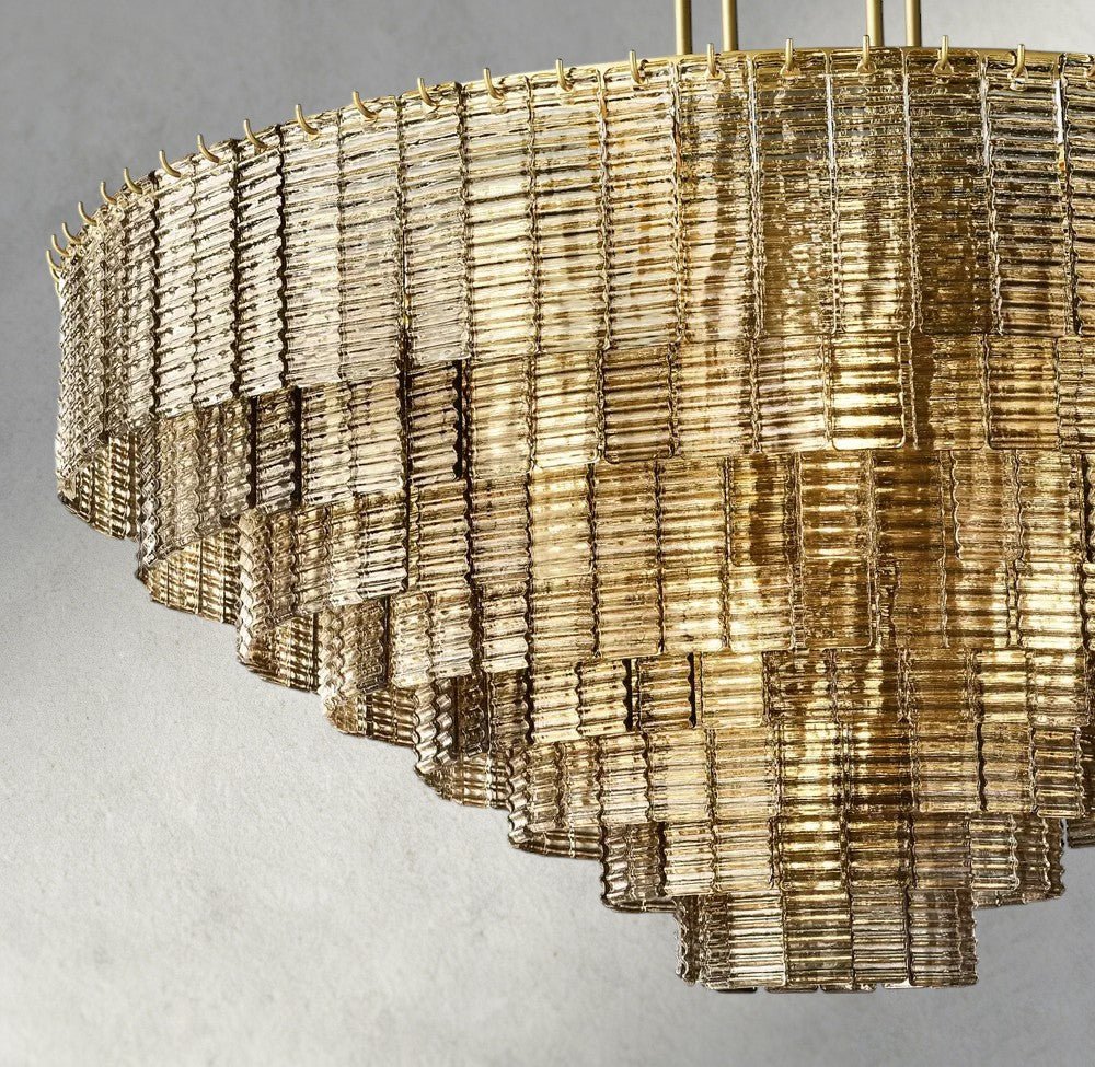 Siraue Smoke Glass Round Chandelier 41", 52", 65" - briglamps