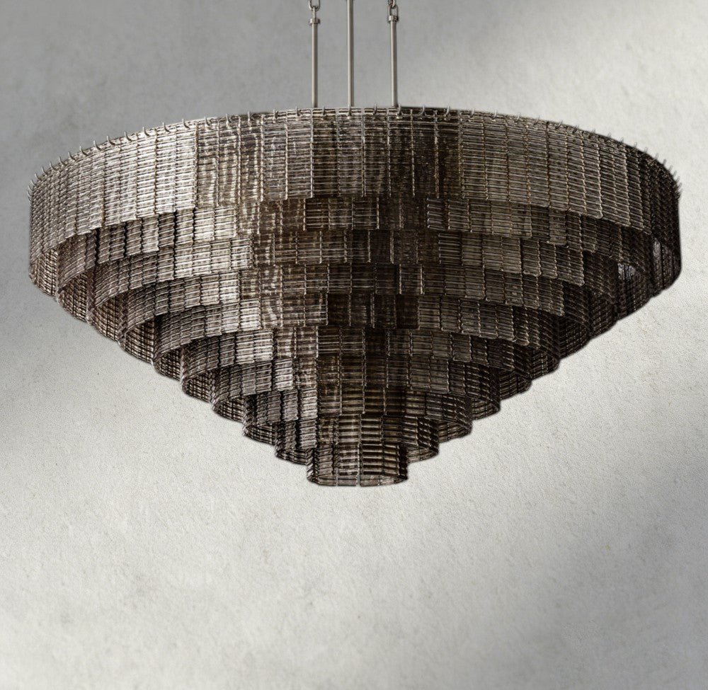 Siraue Smoke Glass Round Chandelier 41", 52", 65" - briglamps
