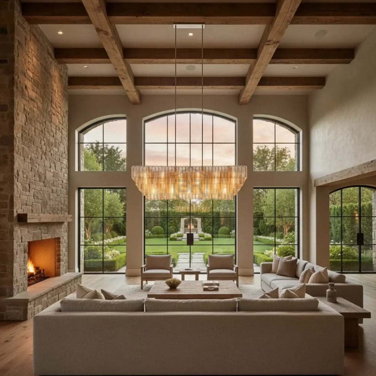 Sirena Glass Rectangular Chandelier