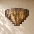 Sirena Glass Round Chandelier - Satin Nickel / 41’’ / Smoke