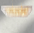 Sirene Clear Glass Rectangular Chandelier 59" - Brig Lighting
