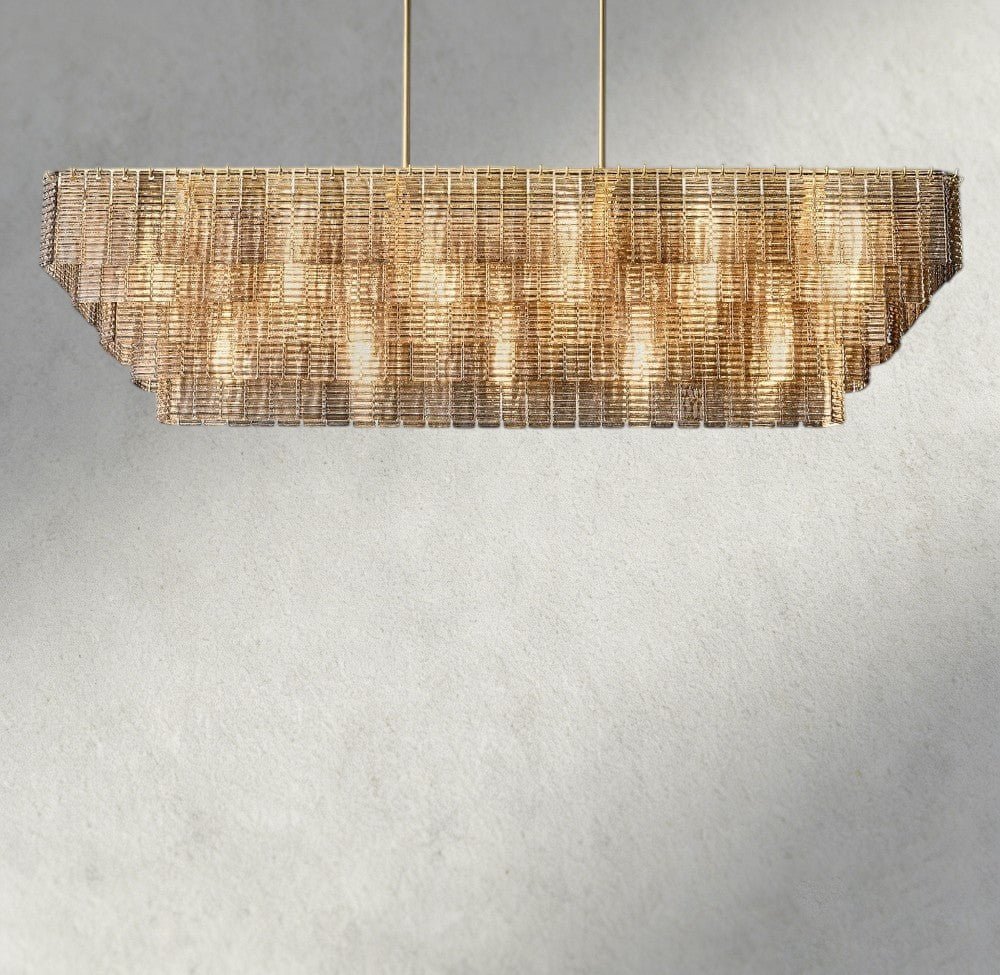 Sirene Smoke Glass Rectangular Chandelier 59", 77" - Brig Lighting