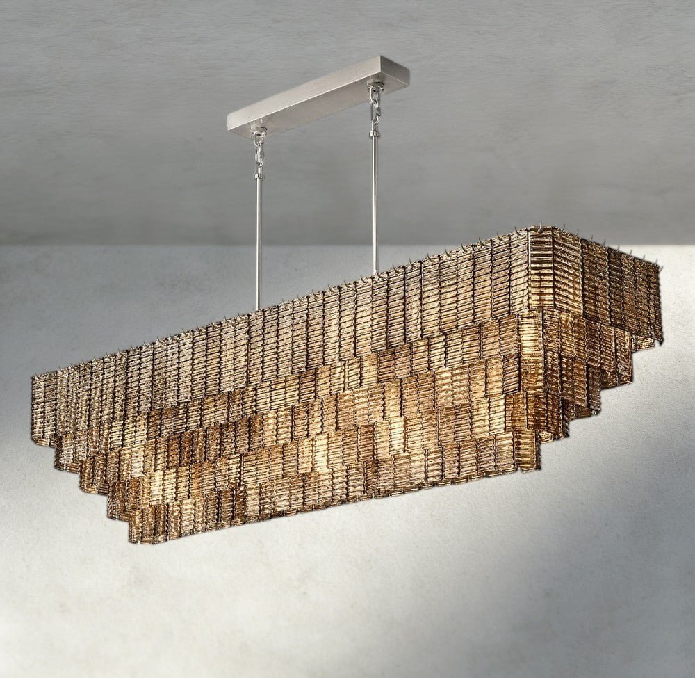 Sirene Smoke Glass Rectangular Chandelier 59", 77" - Brig Lighting