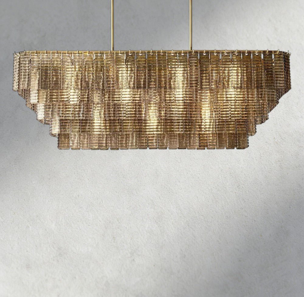 Sirene Smoke Glass Rectangular Chandelier 59", 77" - Brig Lighting