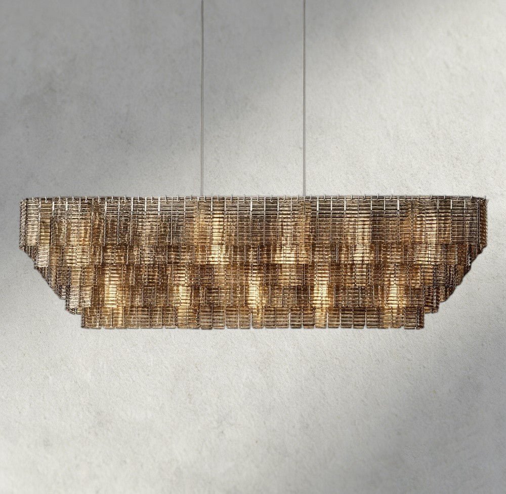 Sirene Smoke Glass Rectangular Chandelier 59", 77" - Brig Lighting