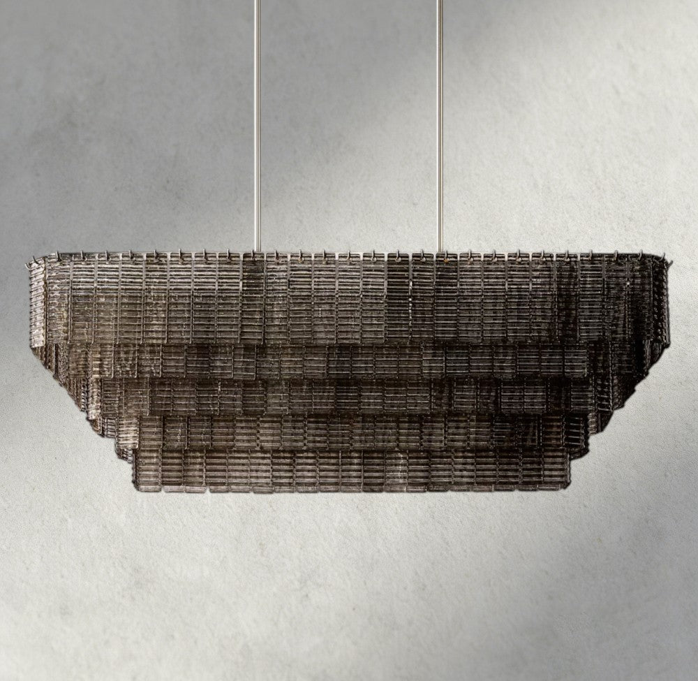 Sirene Smoke Glass Rectangular Chandelier 59", 77" - Brig Lighting