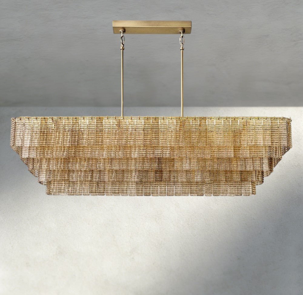 Sirene Smoke Glass Rectangular Chandelier 59", 77" - Brig Lighting