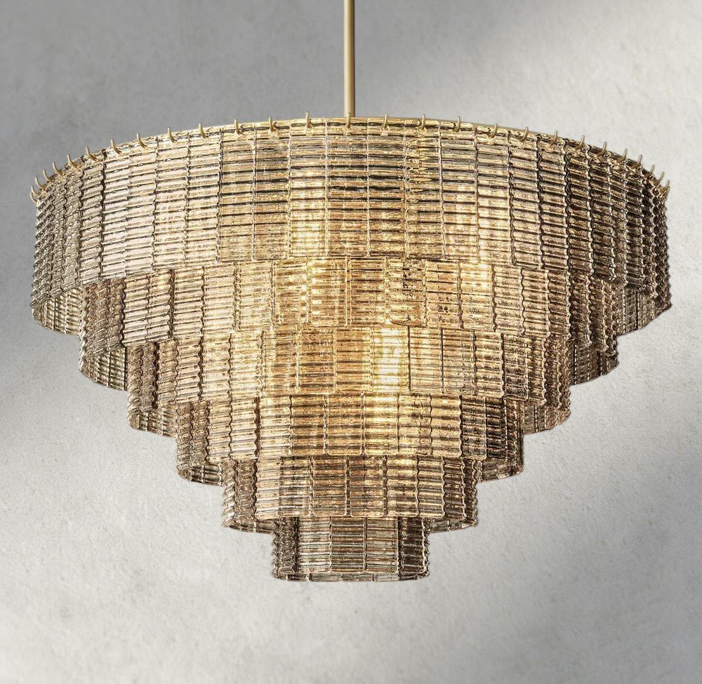 Sirene Smoke Glass Round Chandelier 41", 52", 65" - Brig Lighting