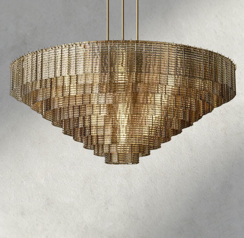 Sirene Smoke Glass Round Chandelier 41", 52", 65" - Brig Lighting