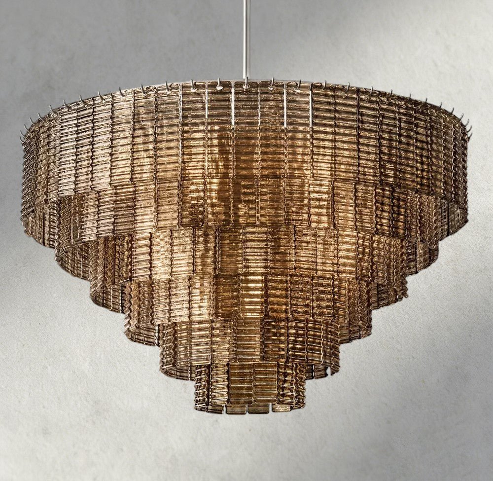 Sirene Smoke Glass Round Chandelier 41", 52", 65" - Brig Lighting
