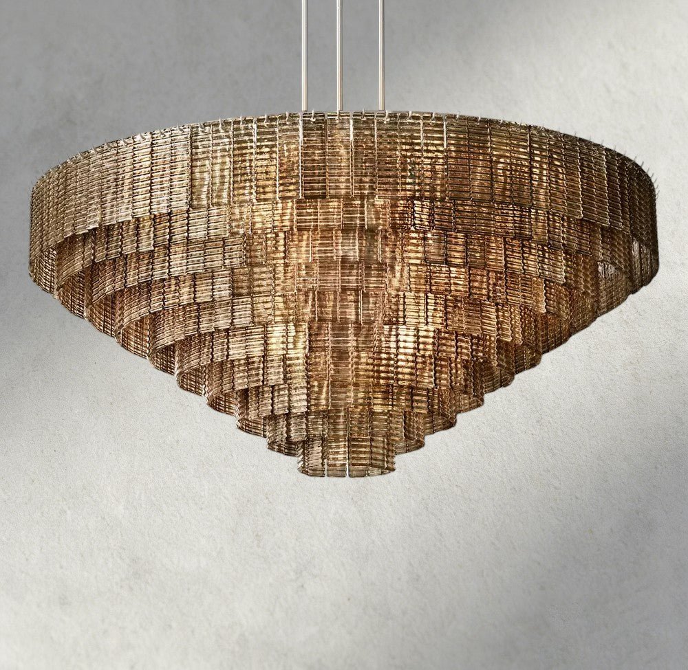 Sirene Smoke Glass Round Chandelier 41", 52", 65" - Brig Lighting