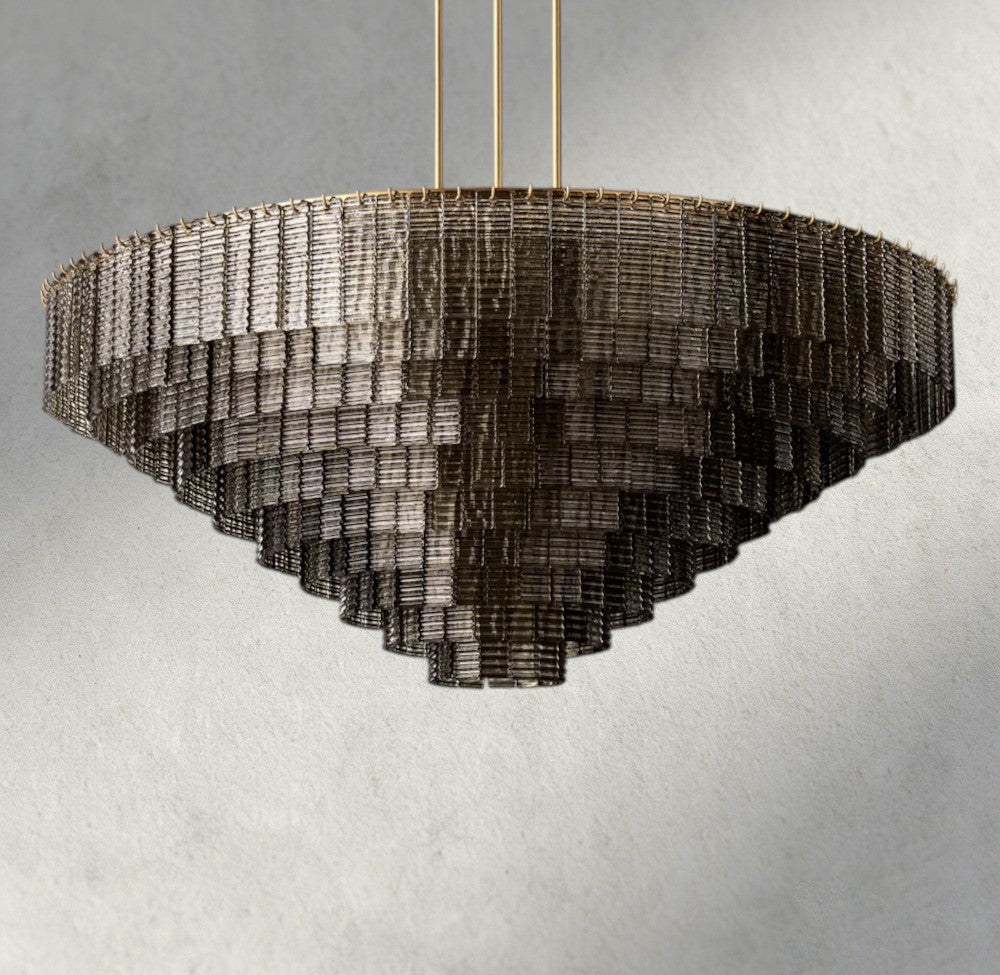 Sirene Smoke Glass Round Chandelier 41", 52", 65" - Brig Lighting