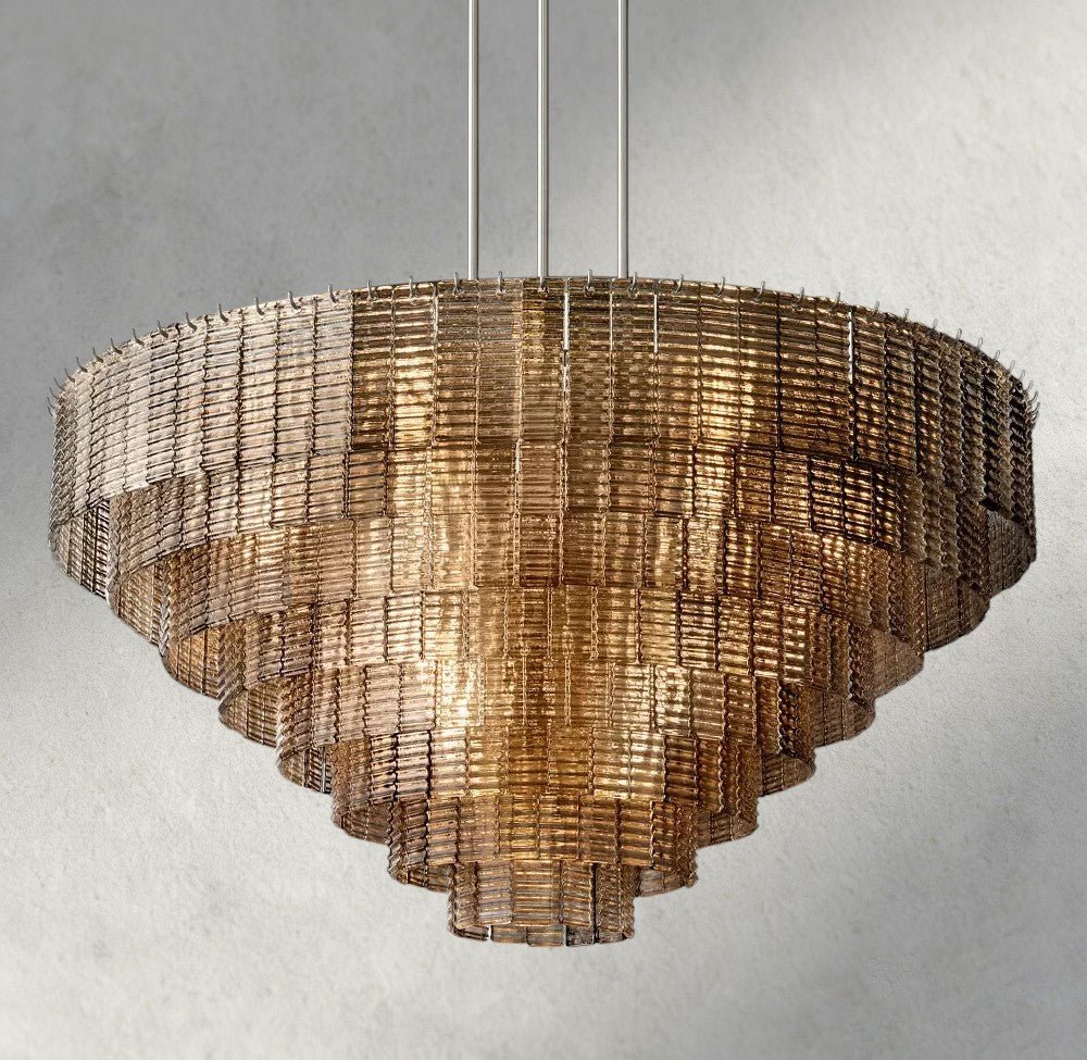 Sirene Smoke Glass Round Chandelier 41", 52", 65" - Brig Lighting