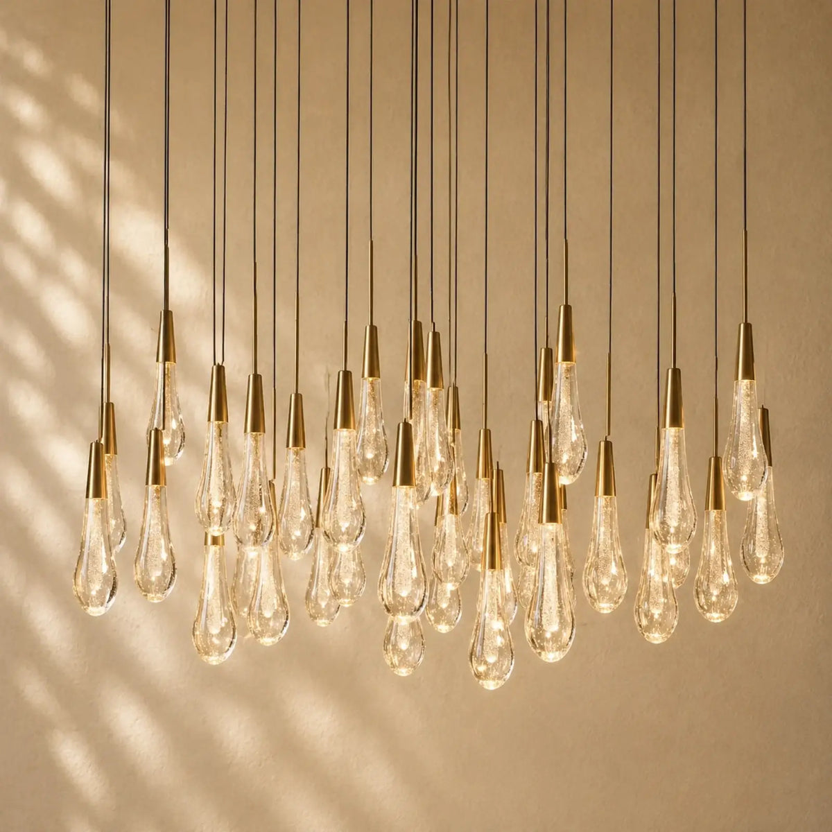 Soltairan Round Chandelier 17’’ 24’’ 36’’ 48’’ 58’’ - 39-Light 48’’ / Brass